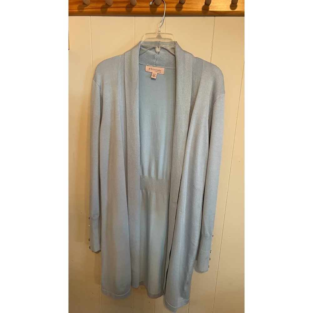 Philosophy Light Blue Long Cardigan Sweater